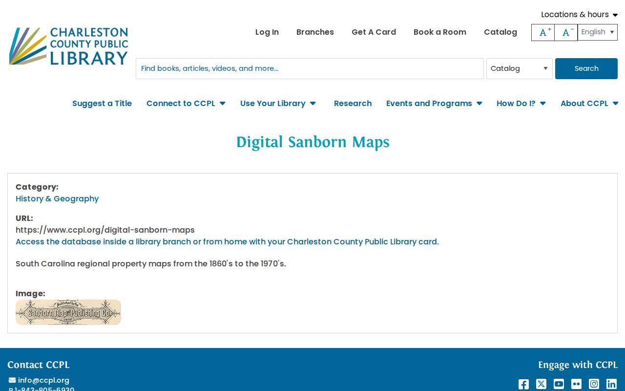 Charleston past-resident research with CCPL digitized Sanborn Maps