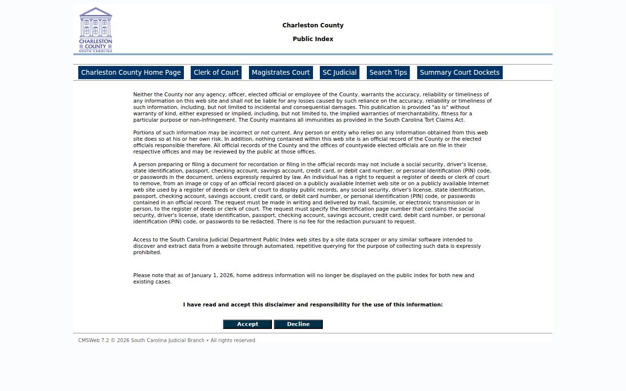 Charleston residents directory county public index