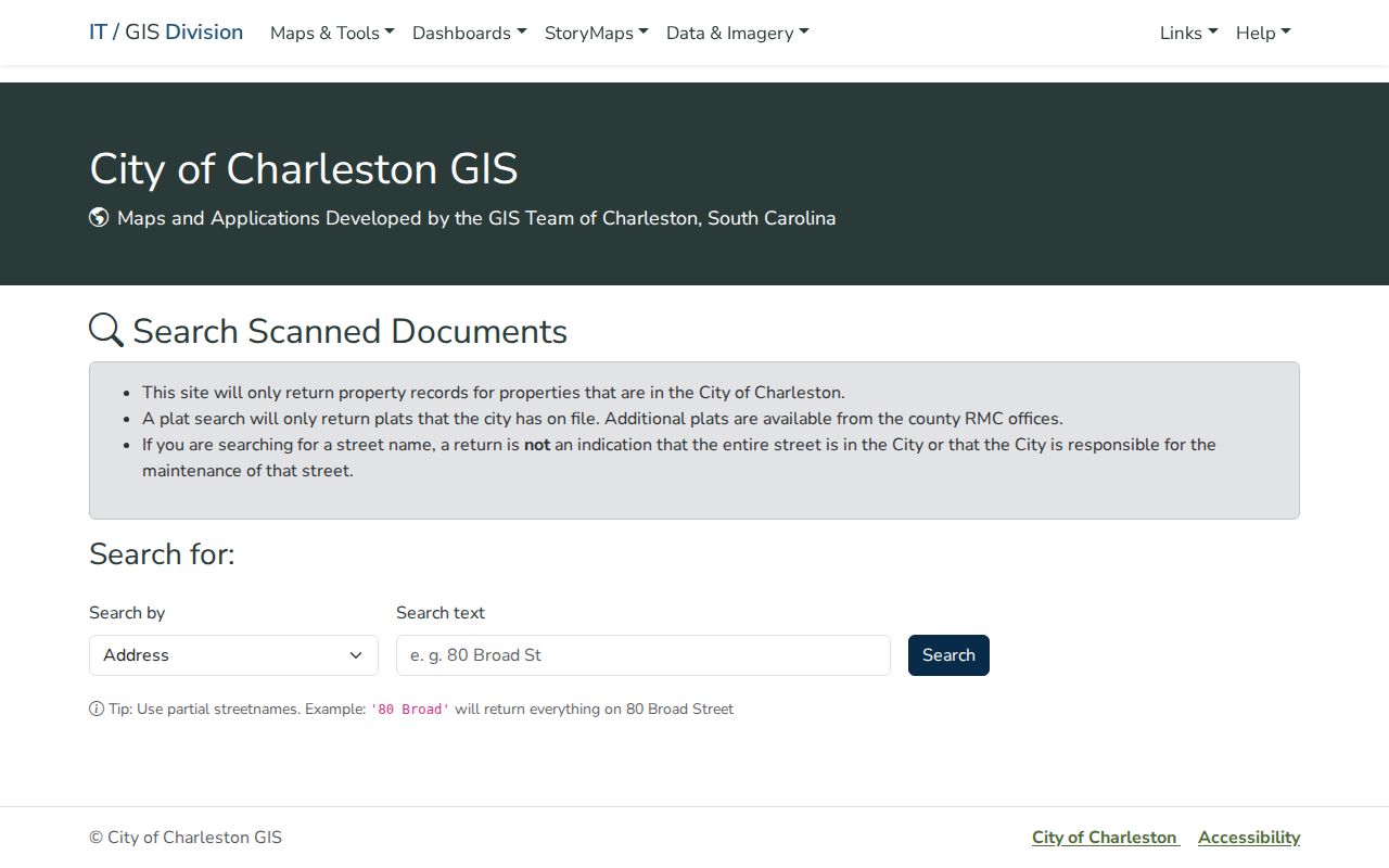 Charleston residents directory City document search